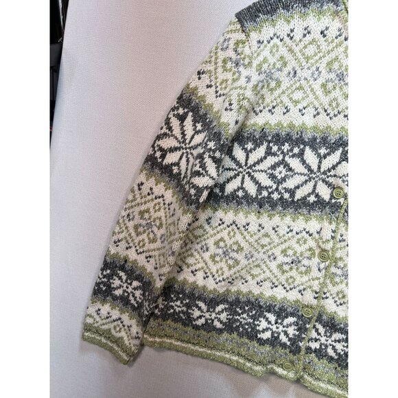 Croft & Barrow Womens Cardigan Sweater Knit Long Sleeve Size XL Multi Snowflakes - Picture 5 of 11